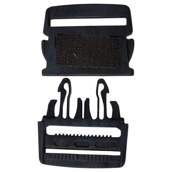 2" Side-Release Quick-Adjust Buckle – Black Plastic, Hook-n-Loop Backing - Picture 4 of 6